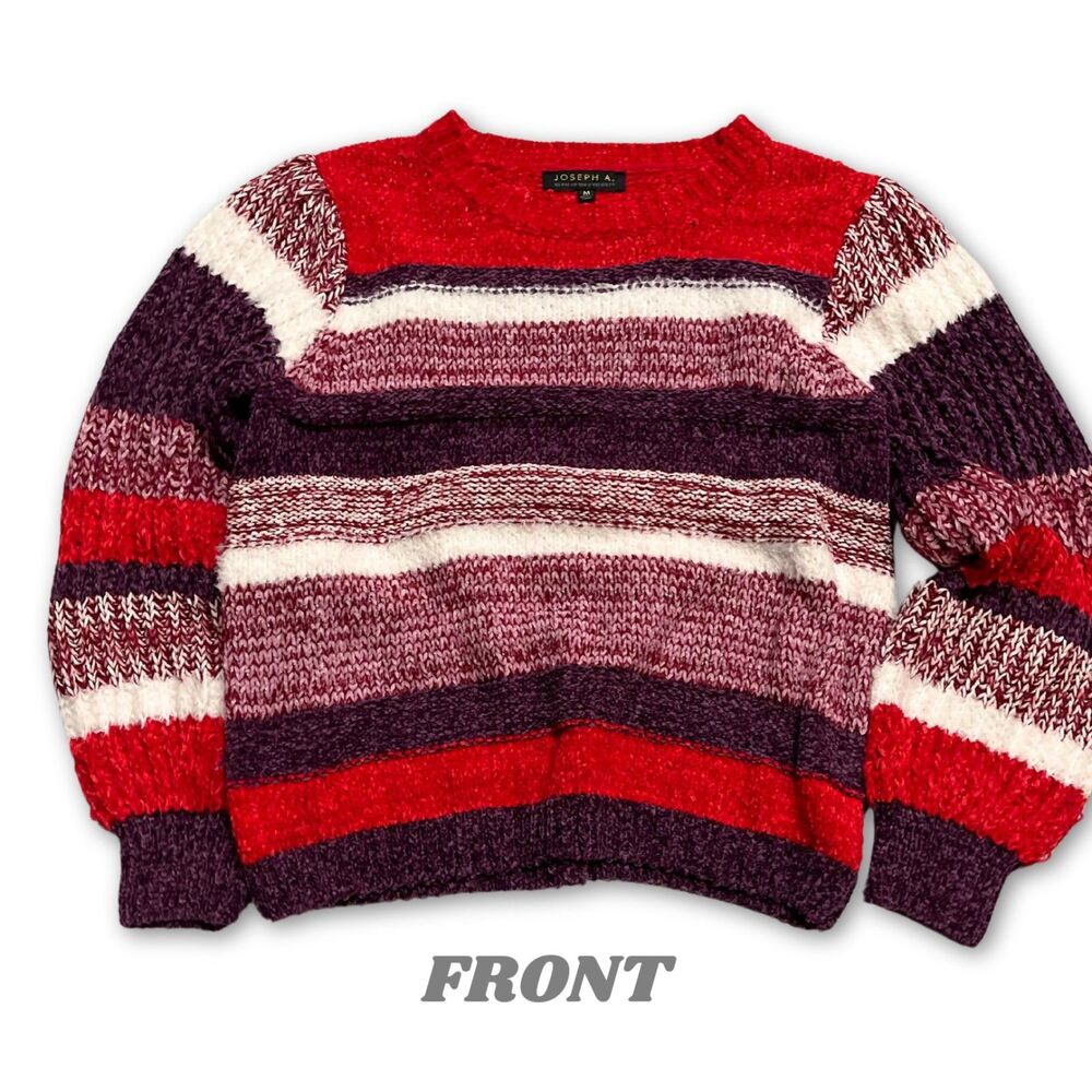 Joseph A. Women's Soft Striped Knitted Sweater, Multicolored, Size Medium